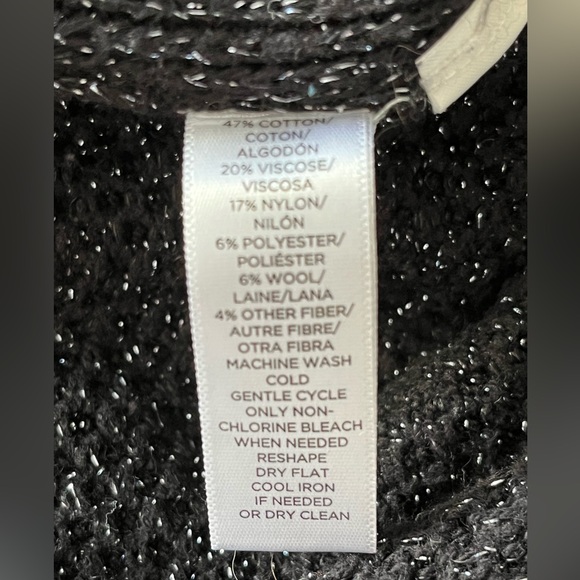 Women’s Ann Taylor Loft Black Sparkle Crew Tunic Knitted Sweater - Picture 13 of 14